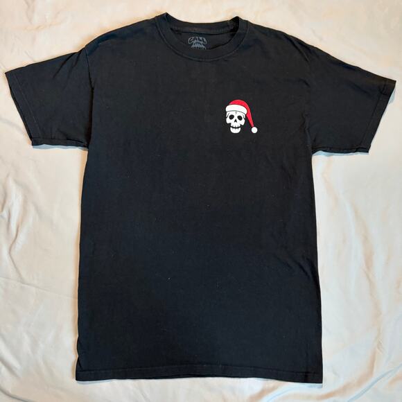 Call Your Mother Black Skeleton "Merry Christmas/New Year" Graphic T-Shirt- M - Picture 2 of 9